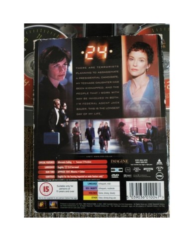 24 TEMPORADA SEASON 1 COMPLETE 6 DVD - ENGLISH - REGION 2 KIEFER SUTHERLAND -AM 24 TEMPORADA SEASON 1 COMPLETE 6 DVD - ENGLISH - REGION 2 KIEFER SUTHERLAND -AM
