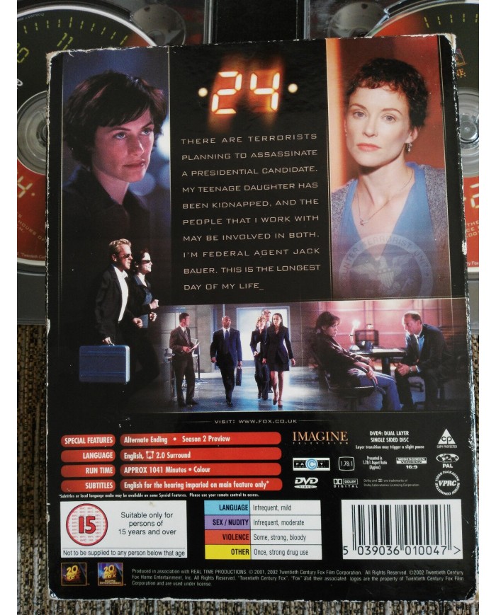 24 TEMPORADA SEASON 1 COMPLETE 6 DVD - ENGLISH - REGION 2 KIEFER SUTHERLAND -AM