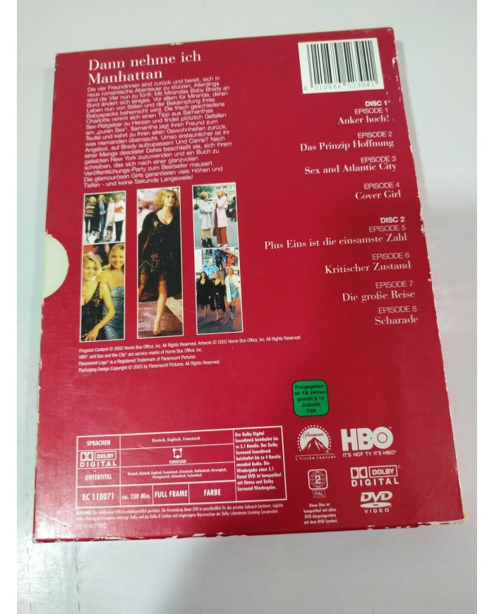 SEX AND THE CITY SEXO EN NUEVA YORK SEASON 5 COMPLETE - 2 DVD ENGLISH GERMAN AM