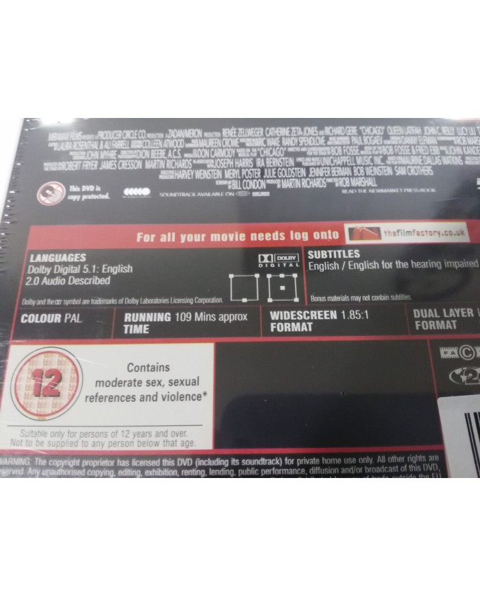 CHICAGO - 2 X DVD STEELBOOK ENGLISH RICHARD GERE ZETA-JONES ZELLWEGER NEW - AM