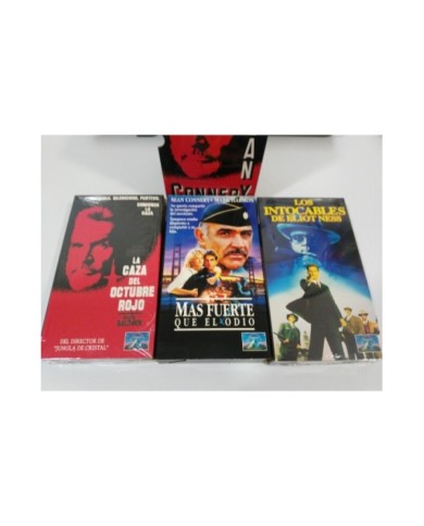 SEAN CONNERY CAJA 3 X CINTA TAPE VHS THX COLECCIONISTA LOS INTOCABLES OCTUBRE