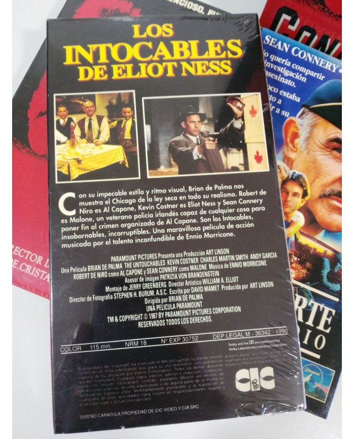 SEAN CONNERY CAJA 3 X CINTA TAPE VHS THX COLECCIONISTA LOS INTOCABLES OCTUBRE