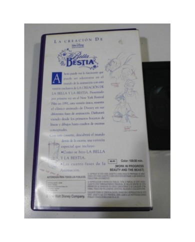 LA BELLA Y LA BESTIA LA CREACION VHS LOS CLASICOS DE WALT DISNEY COLECCIONISTA