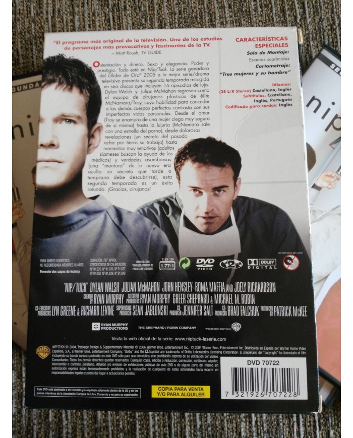 NIP TUCK A GOLPE DE BISTURI SEGUNDA TEMPORADA 2 COMPLETA - 6 DVD + EXTRAS - 3T