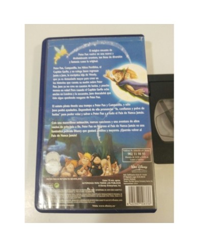 PETER PAN EN EL PAIS DE NUNCA JAMAS VHS CINTA LOS CLASICOS DE WALT DISNEY - 3T