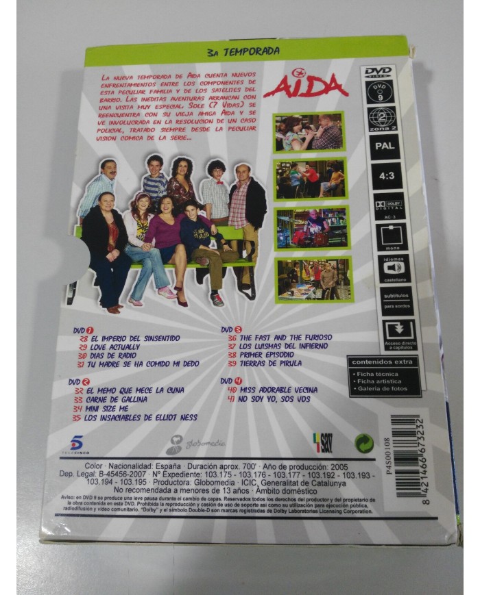 AIDA TEMPORADA 3 TERCERA COMPLETA - 4 x DVD - 3T