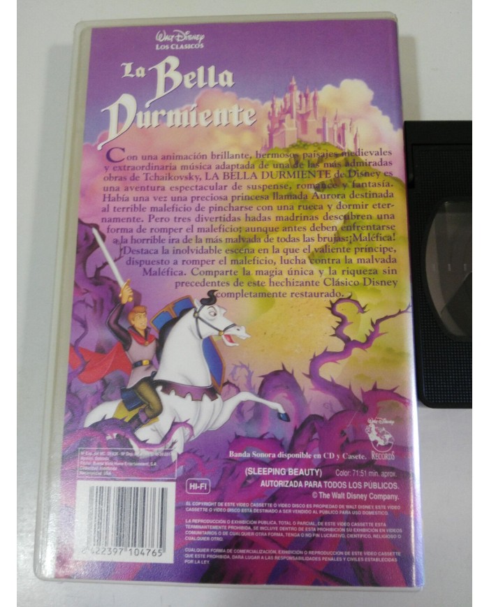 LA BELLA DURMIENTE - VHS CINTA TAPE LOS CLASICOS DE WALT DISNEY - 3T