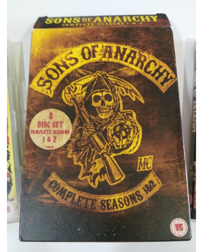 SONS OF ANARCHY Temporadas 1-2 Hijos de la Anarquia - 8 X DVD Espa?ol Ingles AM