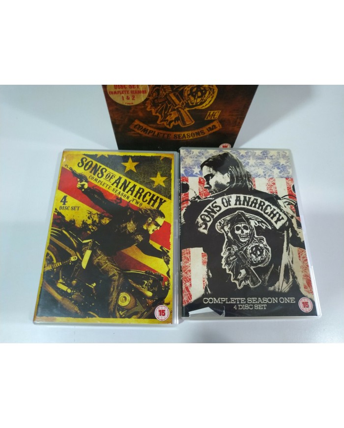 SONS OF ANARCHY Temporadas 1-2 Hijos de la Anarquia - 8 X DVD Espa?ol Ingles AM