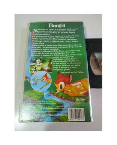 BAMBI VHS CINTA TAPE WALT DISNEY LOS CLASICOS CASTELLANO - 3T