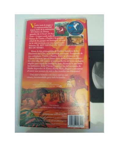 EL REY LEON 2 - VHS CINTA TAPE Los Clasicos de WALT DISNEY Espa?ol 3T