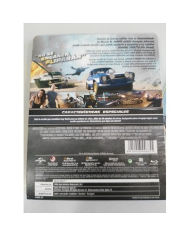 FAST & FURIOUS 6 - BLU-RAY STEELBOOK +EXTRAS ESPA?OL ENGLISH VIN DIESEL THE ROCK