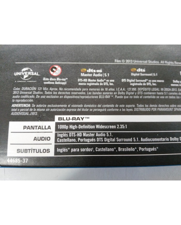FAST & FURIOUS 6 - BLU-RAY STEELBOOK +EXTRAS ESPA?OL ENGLISH VIN DIESEL THE ROCK