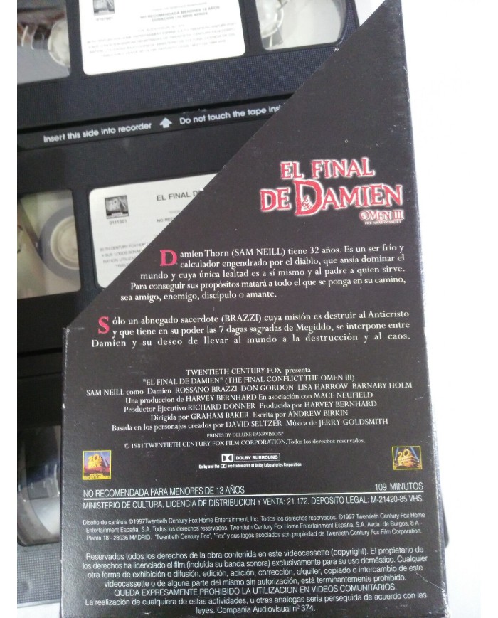 LA PROFECIA 666 THE OMEN LA TRILOGIA 3 X VHS TERROR HORROR EDIC 20 ANIVERSARIO LA PROFECIA 666 THE OMEN LA TRILOGIA 3 X VHS TERROR HORROR EDIC 20 ANIVERSARIO