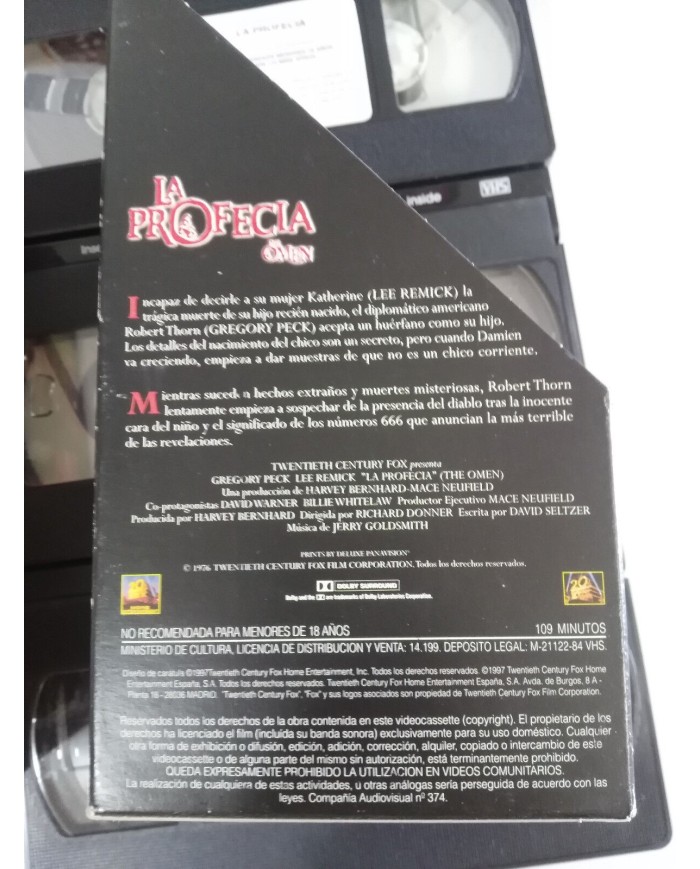 LA PROFECIA 666 THE OMEN LA TRILOGIA 3 X VHS TERROR HORROR EDIC 20 ANIVERSARIO LA PROFECIA 666 THE OMEN LA TRILOGIA 3 X VHS TERROR HORROR EDIC 20 ANIVERSARIO