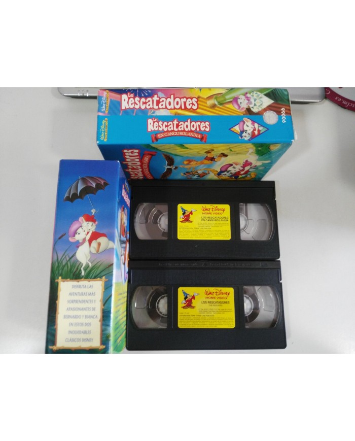 LOS RESCATADORES + EN CANGUROLANDIA BOX SET VHS CINTA TAPE WALT DISNEY ESPA?A
