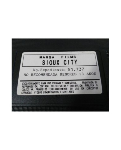 SIOUX CITY Lou Diamond Phillips MANGA FILMS VHS CINTA TAPE White Copy Promo