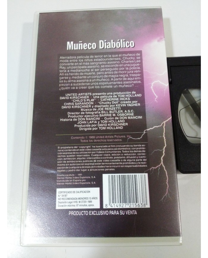 MU?ECO DIABOLICO CHUCKY CHILD?S PLAY TOM HOLLAND VHS HORROR TERROR CASTELLANO &
