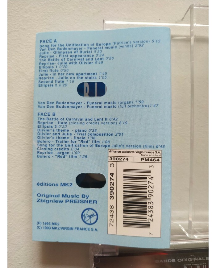 BLEU TROIS COULEURS SOUNDTRACK ZBIGNIEV PREISNER CINTA TAPE CASSETTE 1993 Am