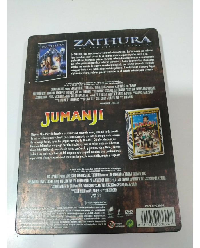 ZATHURA - JUMANJI - STEELBOOK - PACK EXCLUSIVO 2 DVD - DESCATALOGADO - 3T