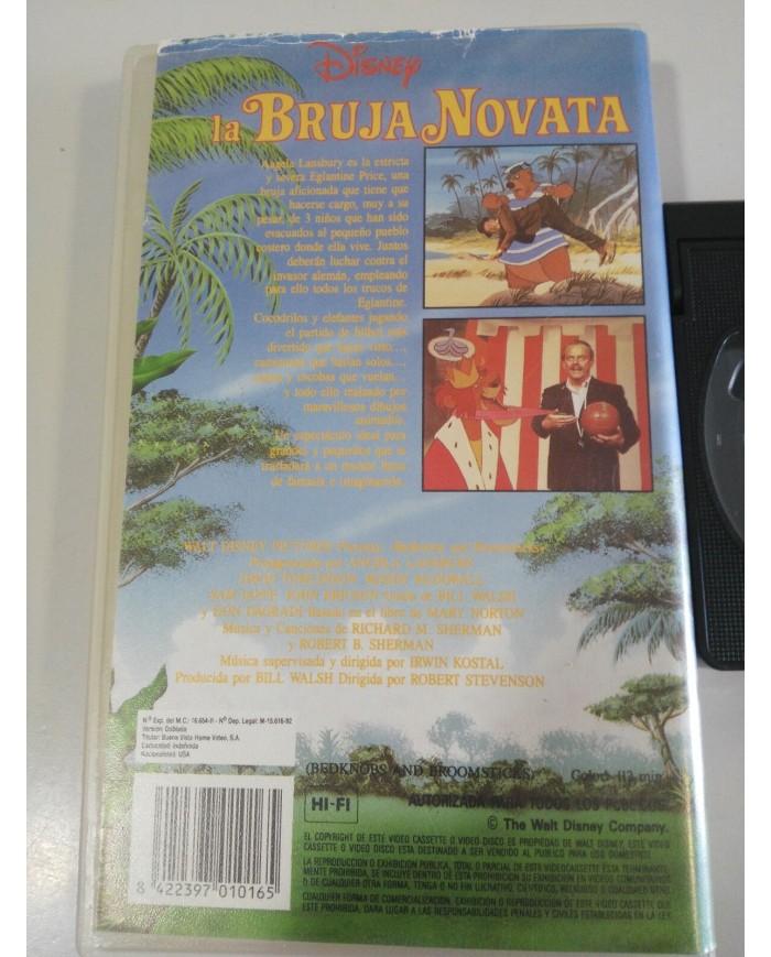 LA BRUJA NOVATA WALT DISNEY  ANGELA LANSBURY - VHS CINTA TAPE CASTELLANO - 3T