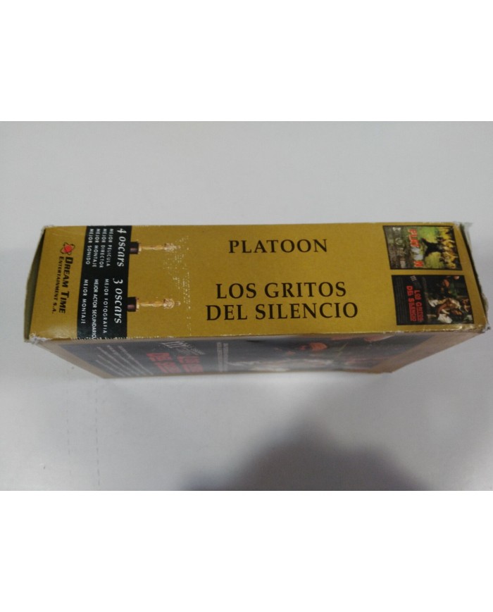 LOS GRITOS DEL SILENCIO + PLATOON OLIVER STONE ROLAND JOFFE 2 X VHS CINTA TAPE