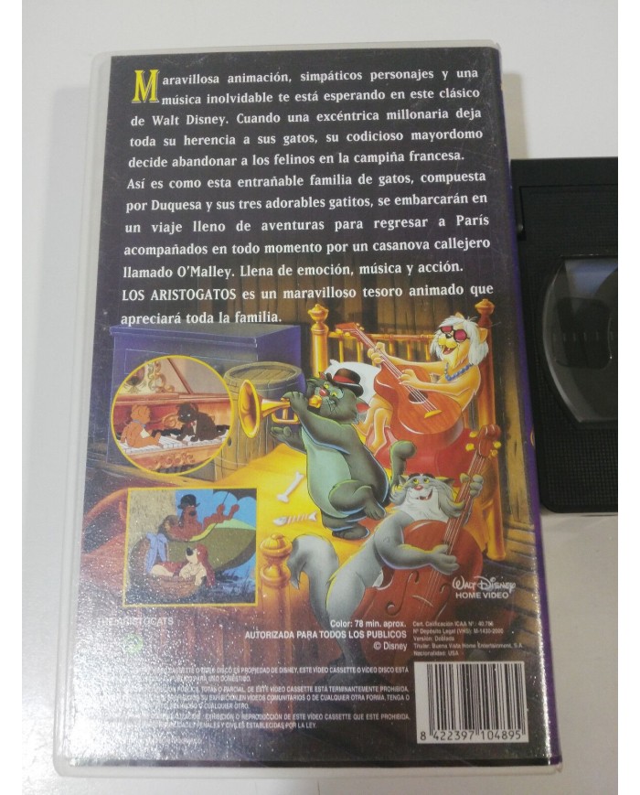 LOS ARISTOGATOS - VHS CINTA TAPE LOS CLASICOS DE WALT DISNEY EN CASTELLANO 2000