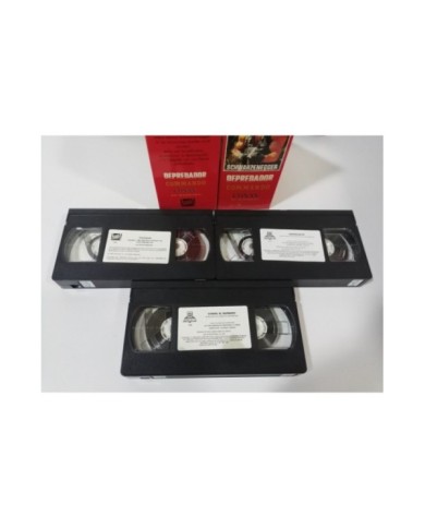 SCHWARZENEGGER CONAN EL BARBARO + DEPREDADOR + COMMANDO - VHS TAPE CASTELLANO