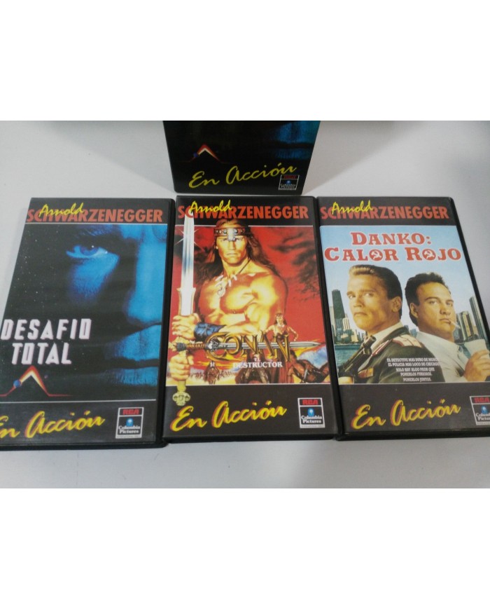 DESAFIO TOTAL + CONAN EL DESTRUCTOR + DANKO SCHWARZENEGGER CAJA 3 VHS CASTELLANO