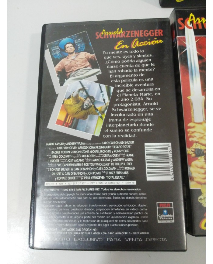 DESAFIO TOTAL + CONAN EL DESTRUCTOR + DANKO SCHWARZENEGGER CAJA 3 VHS CASTELLANO