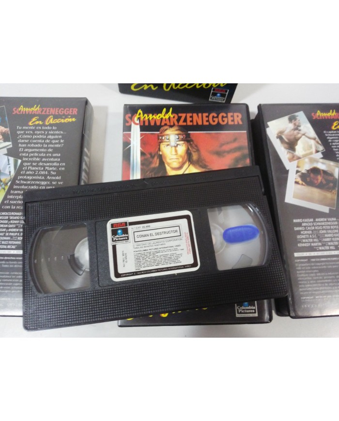 DESAFIO TOTAL + CONAN EL DESTRUCTOR + DANKO SCHWARZENEGGER CAJA 3 VHS CASTELLANO