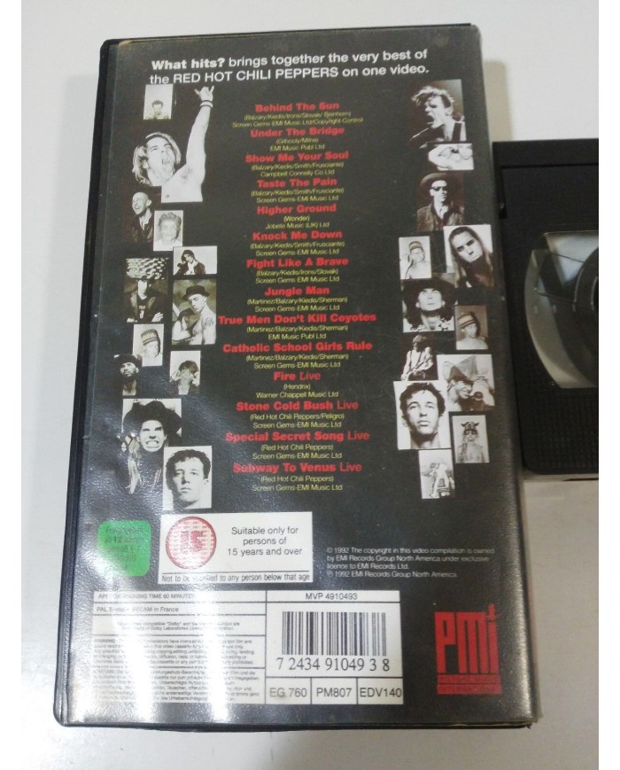 RED HOT CHILI PEPPERS WHAT HITS ! ? 60 MIN 1992 - CINTA TAPE VHS Am