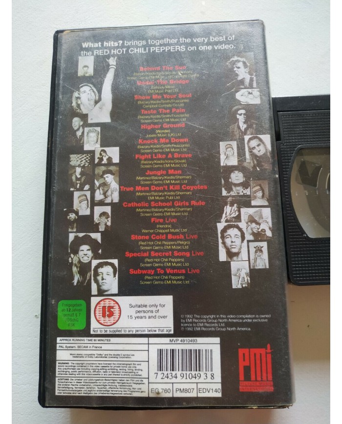 RED HOT CHILI PEPPERS WHAT HITS ! ? 60 MIN 1992 - CINTA TAPE VHS Am