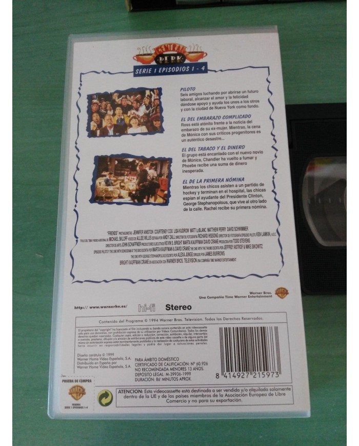 FRIENDS TEMPORADA SEASON 1 COMPLETA SERIE TV - 6 X VHS TAPE CINTA ESPA?OL PAL