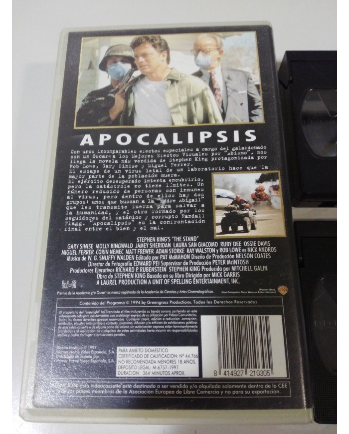STEPHEN KING APOCALIPSIS GARY SINISE TERROR 2 X VHS TAPE CASTELLANO