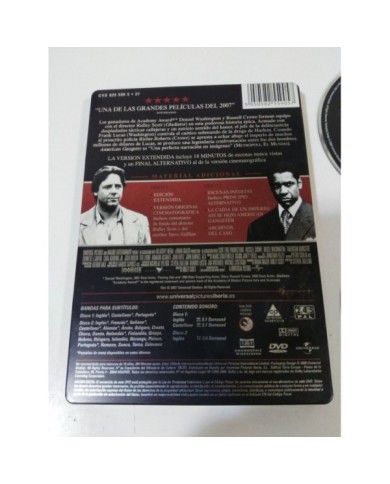 AMERICAN GANGSTER 2 X DVD STEELBOOK ESPA?OL ENGLISH RUSSELL CROWE DENZEL WASHING