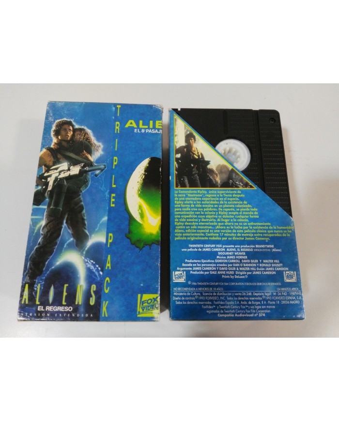 ALIEN TRILOGIA 8 PASAJERO VERSION EXTENDIDA TERROR RIDLEY SCOTT VHS CASTELLANO