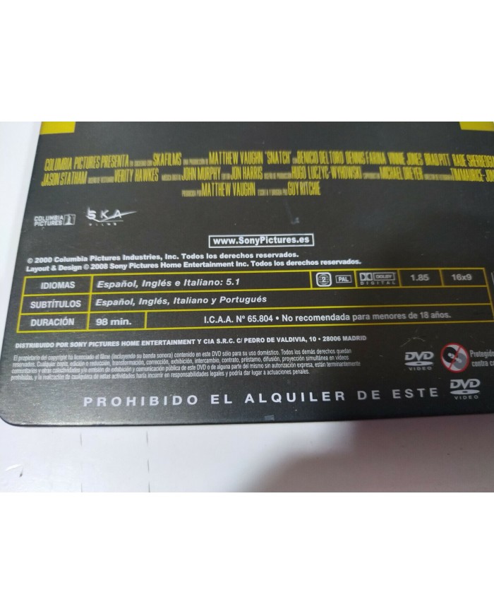 SNATCH CERDOS Y DIAMANTES BRAD PITT JASON STATHAM DVD STEELBOOK - AM