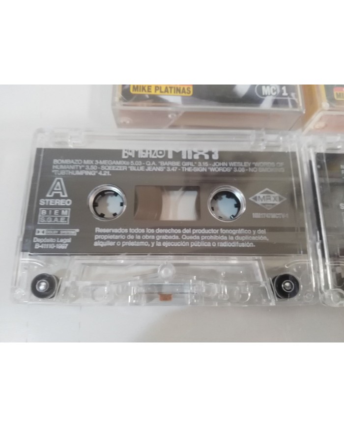 BOMBAZO MIX 3 MIXED BY MIKE PLATINAS MAX MUSIC - DOBLE 2 X CINTA TAPE CASSETTE