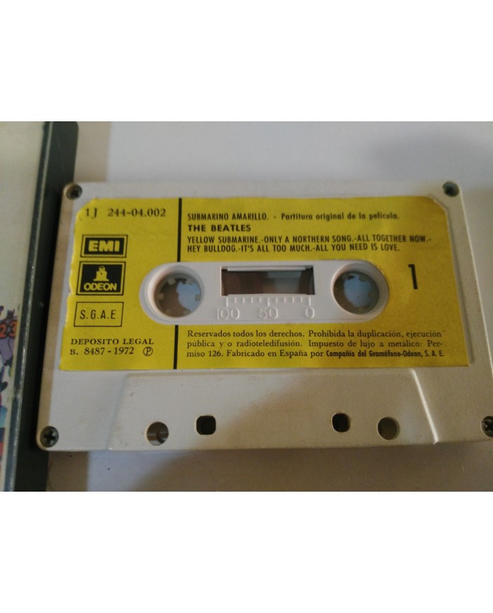 THE BEATLES YELLOW SUBMARINE EMI ODEON 1972 SPAIN EDITION - CINTA TAPE CASSETTE