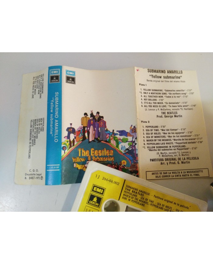 THE BEATLES YELLOW SUBMARINE EMI ODEON 1972 SPAIN EDITION - CINTA TAPE CASSETTE