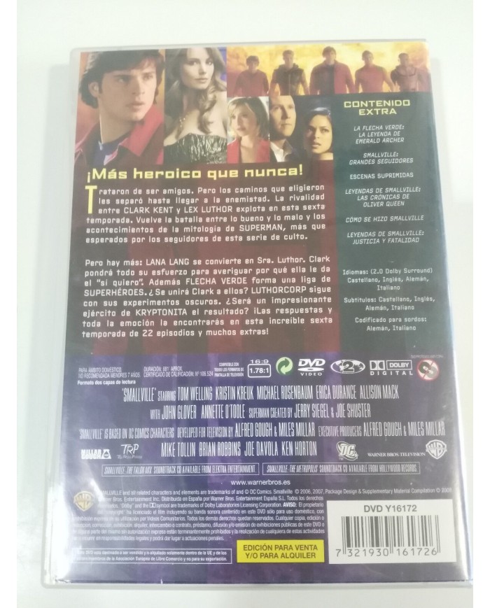 SMALLVILLE SEXTA TEMPORADA 6 COMPLETA - 6 X DVD + EXTRAS - CASTELLANO ENGLISH AM