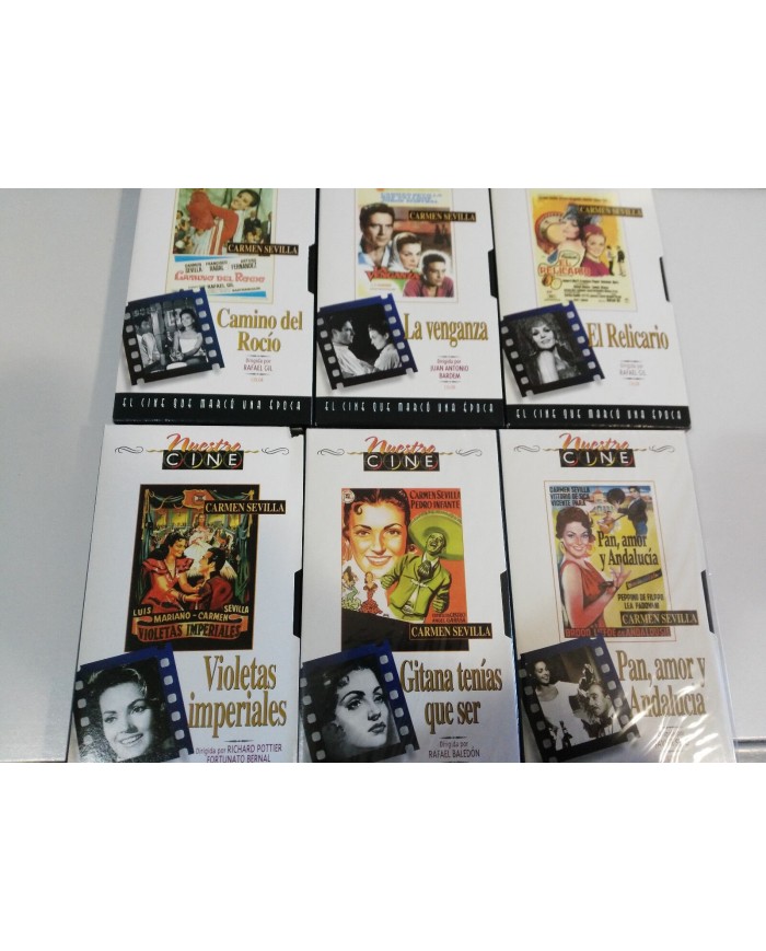 CARMEN SEVILLA COLECCION 6 PEL?CULAS EN VHS CINTA TAPE EL RELICARIO LA VENGANZA