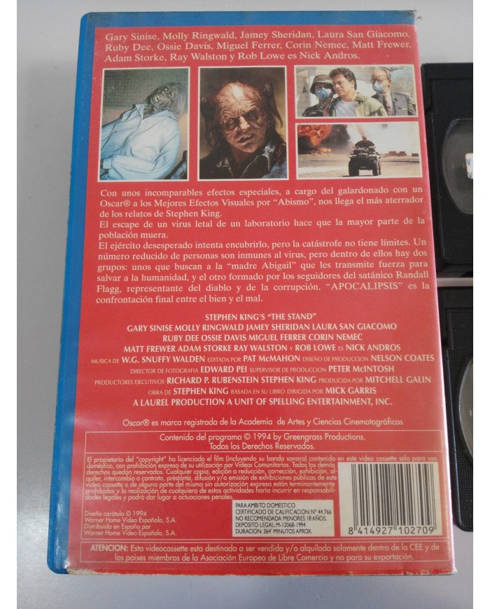 STEPHEN KING APOCALIPSIS GARY SINISE TERROR CAJA DOBLE 2 X VHS TAPE CASTELLANO