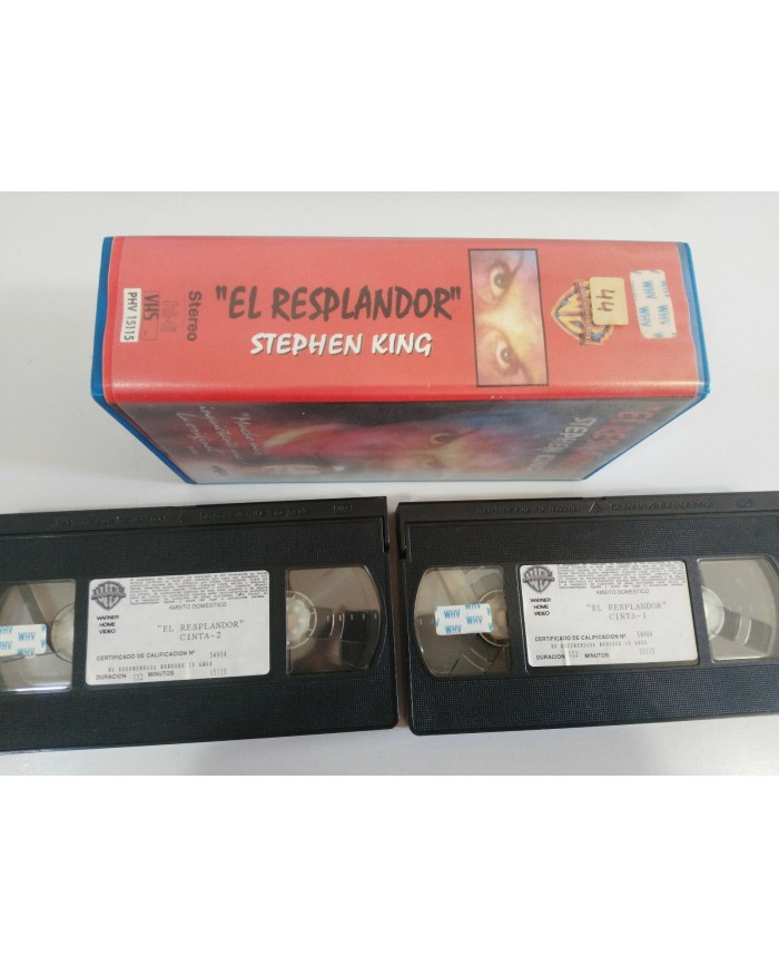 EL RESPLANDOR STEPHEN KING MICK GARRIS CAJA DOBLE 2 X VHS CINTA TAPE CASTELLANO
