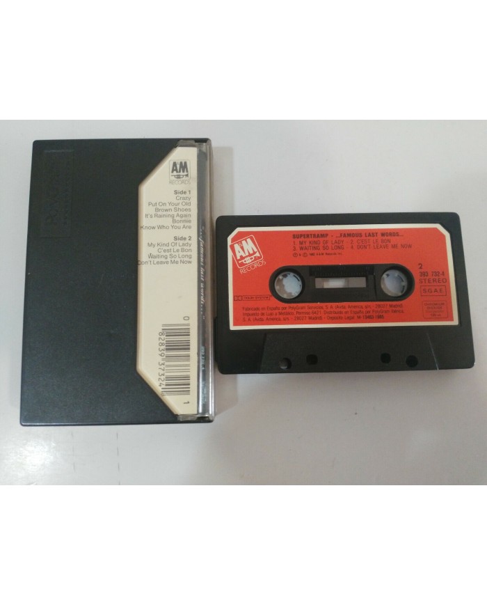 SUPERTRAMP FAMOUS LAST WORDS AM RECORDS 1982 SPAIN EDITION - CASSETTE TAPE Am