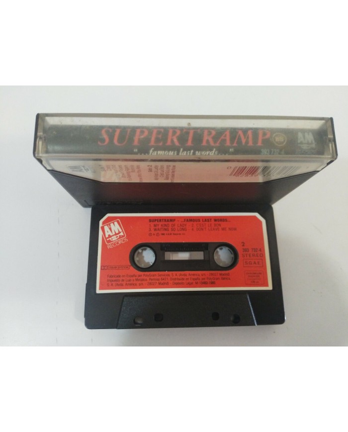 SUPERTRAMP FAMOUS LAST WORDS AM RECORDS 1982 SPAIN EDITION - CASSETTE TAPE Am