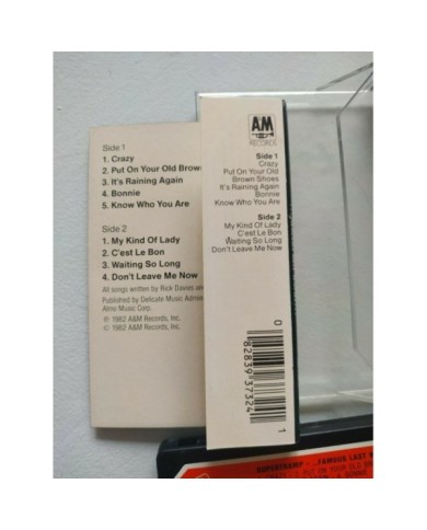 SUPERTRAMP FAMOUS LAST WORDS AM RECORDS 1982 SPAIN EDITION - CASSETTE TAPE Am SUPERTRAMP FAMOUS LAST WORDS AM RECORDS 1982 SPAIN EDITION - CASSETTE TAPE Am
