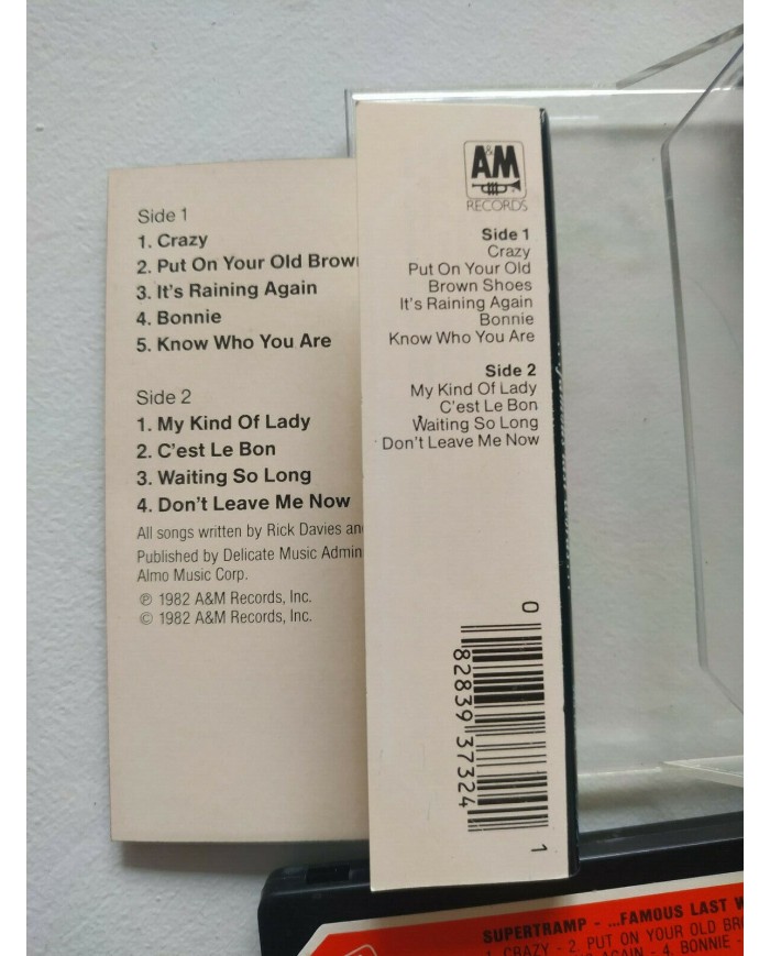 SUPERTRAMP FAMOUS LAST WORDS AM RECORDS 1982 SPAIN EDITION - CASSETTE TAPE Am