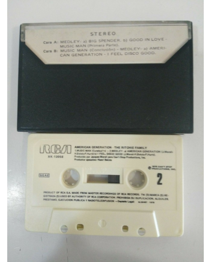 THE RITCHIE FAMILY AMERICAN GENERATION RCA 1978 - CASSETTE TAPE SPANISH EDITION